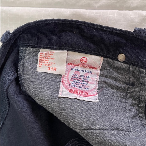 AG Adriano Goldschmied Navy Corduroy Pants - Picture 3 of 4